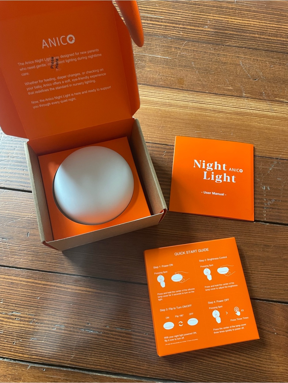 Soft Silicone Night Light — Warm White Rechargeable Nursery Lamp - Picture 3 of 4